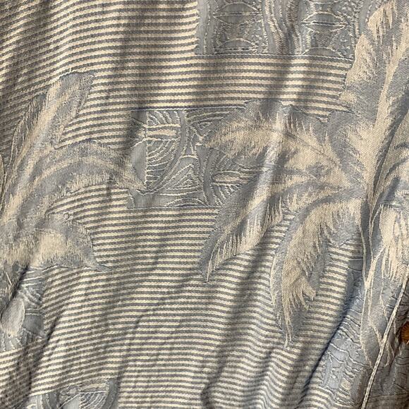 Jamaica Jaxx mens XL blue silk hawaiian tropical button down shirt vaca bahama - Picture 6 of 11